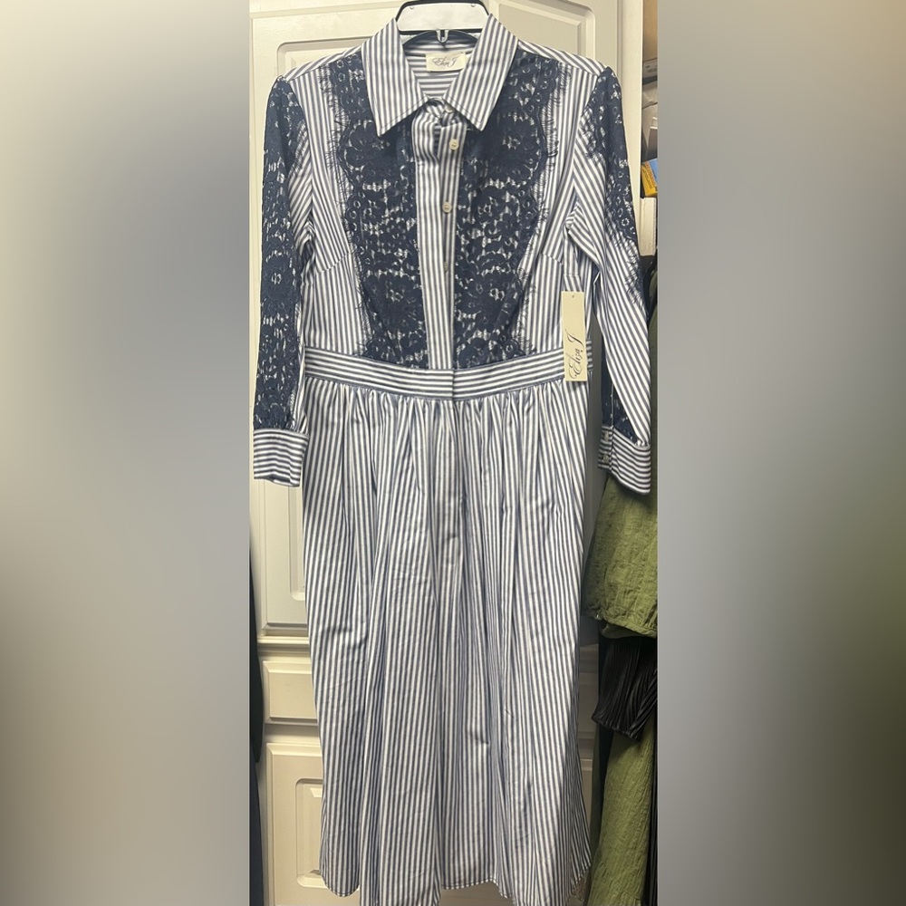 Eliza J shirt dress, Blue and shit colors dress.